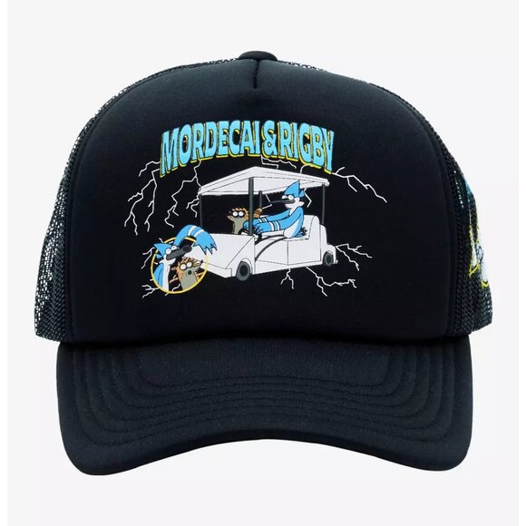 Regular Show  - Mordecai & Rigby Trucker Hat (Adjustable - All Sizes) - NEW - Picture 1 of 4